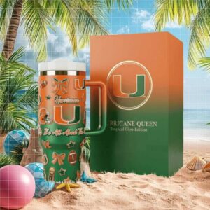 Miami Hurricanes “Hurricane Queen” Tropical Glow Edition 40oz Tumbler
