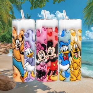 Mickey & Friends Drip Art Skinny Tumblers