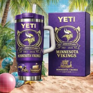 Minnesota Vikings 65th Anniversary (1961 2026) Edition 40oz Tumbler with Handle