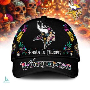 Minnesota Vikings Sugar Skull Hasta la Muerte Black Cap