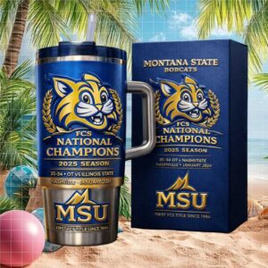 Montana State Bobcats 2025 FCS National Champions Anniversary 40oz Insulated Tumbler