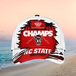 NC State Wolfpack 2025 Gasparilla Bowl Champions Tropical Graphic Hat