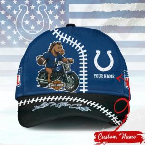 NFL Indianapolis Colts Harley Davidson Style Custom Name Baseball Cap