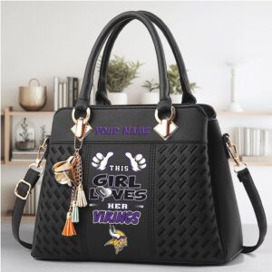 NFL Minnesota Vikings Women’s Top Handle Shoulder Bag with Tassel Charm NFL Minnesota Vikings Women’s Top Handle Shoulder Bag with Tassel Charm