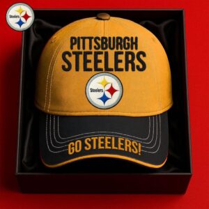 NFL Pittsburgh Steelers Black & Gold Baseball Hat with Logo & Wordmark