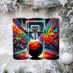 Neon City Basketball Skinny Tumbler