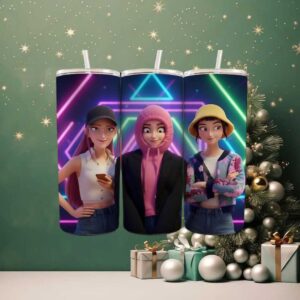 Neon Nights Besties Tumbler