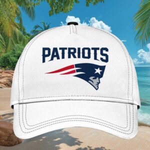 New England Patriots Classic Logo White Structured Adjustable Cap