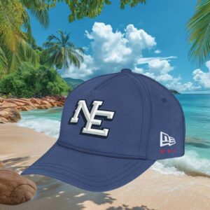 New England Patriots “NE” Block Letter Vintage Style Navy NFL Baseball Hat