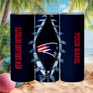 New England Patriots Nfl Navy Blue Zipper Style Custom Tumbler