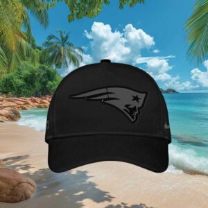 New England Patriots Sleek Stealth Black on Black Logo Performance Cap