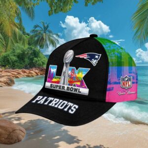 New England Patriots Super Bowl LIX San Francisco Custom Name Cap