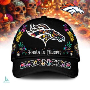 New Era Black Denver Broncos Hasta La Muerte 9SEVENTY Adjustable Hat