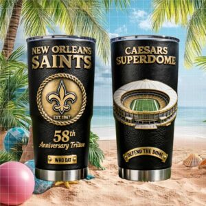 New Orleans Saints 58th Anniversary Caesars Superdome Tribute 40oz Tumbler