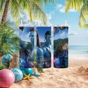 Neytiri and Jake Sully Blue Warrior Art Tumbler