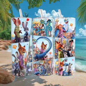 Nick and Judy Hopps Stainless Steel Water Tumbler