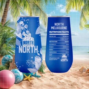 North Melbourne Kangaroos Afl Nutrition Facts Blue Tumbler Design