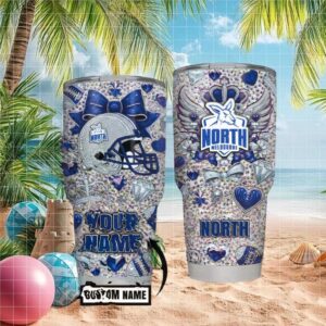 North Melbourne Kangaroos Custom Name Blue Diamond Sparkle Design