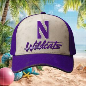 Northwestern Wildcats Purple and Cream Distressed Trucker Snapback Hat