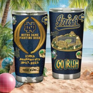 Notre Dame Fighting Irish 138Th Anniversary Go Irish Custom Name Tumbler