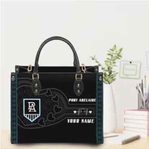 Official AFL Port Adelaide Power Personalized Leather Handbag Official AFL Port Adelaide Power Personalized Leather Handbag
