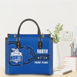 Official North Melbourne Kangaroos Personalized AFL Leather Handbag