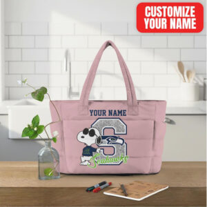 Officially Licensed Seahawks Snoopy Custom Tote Custom Name Bag