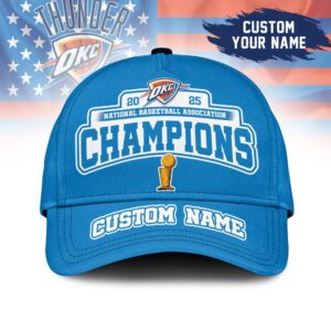 Oklahoma City Thunder 2025 NBA Finals Champions Custom Name Cap