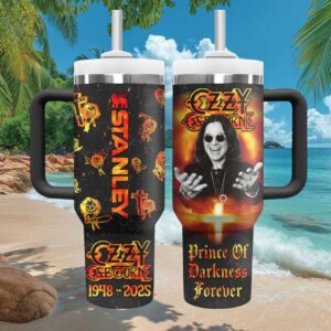 Ozzy Osbourne “Prince of Darkness Forever” Fire & Cross Rock Tumbler