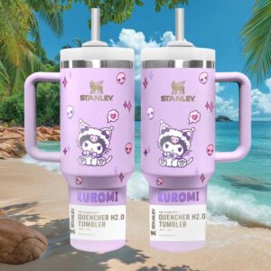 Pastel Purple Kuromi Kawaii Aesthetic Skull and Hearts Design