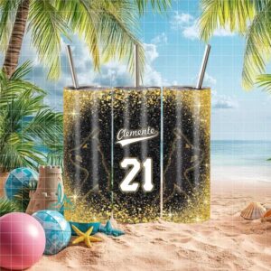 Personalized Clemente 21 Baseball Fan Tumbler