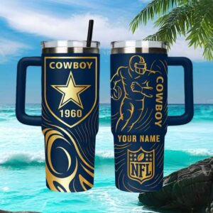 Personalized Dallas Cowboys 1960 Est. Blue and Gold NFL Travel Tumbler