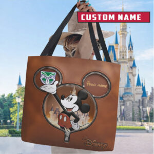 Personalized Disney Mickey Mouse Faux Leather Tote Bags