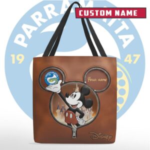 Personalized Disney Mickey Mouse Leather Tote Bag