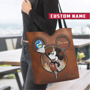 Personalized Disney Mickey Mouse Leather Tote Bag