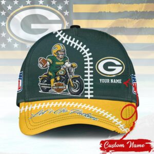 Personalized Green Bay Packers NFL Harley Davidson Baseball Cap