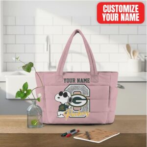 Personalized Green Bay Packers Quilted Tote Bag