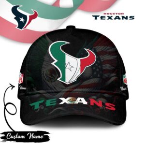 Personalized Houston Texans Mexican Flag 3D Embroidery Hat