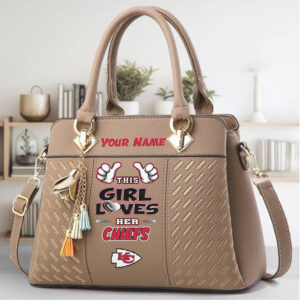 Personalized Kansas City Chiefs NFL Football Women's Leather Bag
