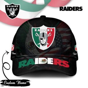 Personalized Las Vegas Raiders Hat with Flag Graphic