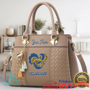 Personalized Los Angeles Chargers Heart Logo Handbag