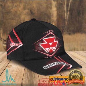 Personalized Massey Ferguson Logo Black Mesh Style Cap