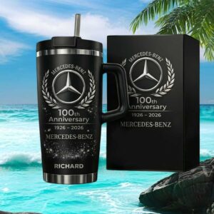 Personalized Mercedes Benz 100th Anniversary Silver 40oz Tumbler