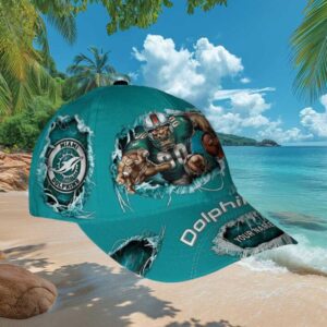 Personalized Miami Dolphins Distressed Player Graphic Teal Snapback Cap