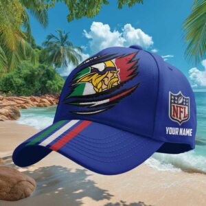 Personalized Minnesota Vikings Italian Pride Claw Tear Blue Hat