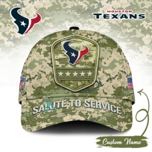 Personalized NFL Houston Texans Military Tribute Baseball Hat