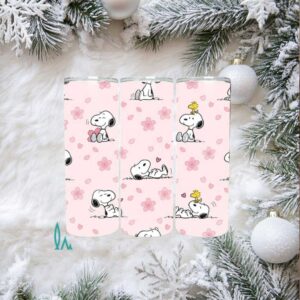 Personalized Peanuts Snoopy & Woodstock Floral Insulated Tumbler