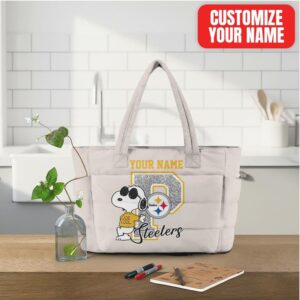 Personalized Pittsburgh Steelers Fan Tote featuring Snoopy Bag