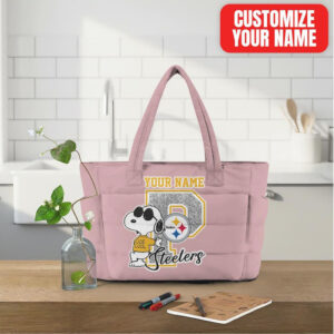 Personalized Pittsburgh Steelers Fan Tote featuring Snoopy Bag
