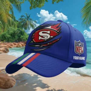 Personalized San Francisco 49ers Hat NFL Claw Rip Italian Heritage Cap